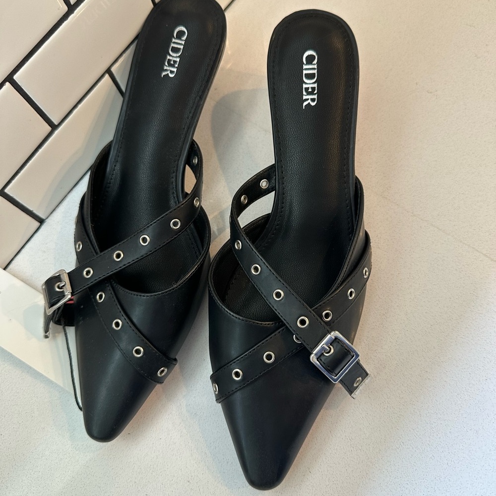 Cider Black Studded Women's Shoes